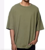 Oversized drop shoulder blank cotton T-shirts