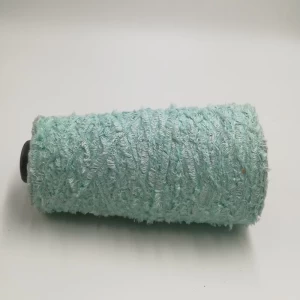 Nm13 light blue  microfiber half fancy yarns could not pass needle detector conductive touchsreen yarns for gloves-XT11019