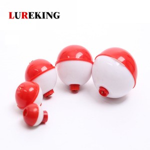 1-2 Inch Red and White Fishing Float , Push Button Snap-on Floats , Bobber Fishing Tackle