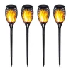 1 Pack Waterproof Flickering Flame Torch Light, Dusk to Dawn Auto On/Off Security Path Light for Garden Patio Yard
