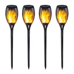 1 Pack Waterproof Flickering Flame Torch Light, Dusk to Dawn Auto On/Off Security Path Light for Garden Patio Yard