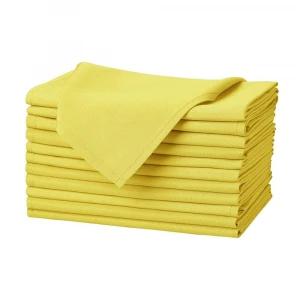 100% Cotton 20 Inch Square Cloth Napkins    Double Folded and Hemmed Table Napkins Yellow Napkins