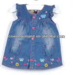 100% Cotton children clothes fashion dress for girls fashion denim dress for baby kids denim dress