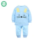 100% cotton full sleeve soft feeling children clothing 2pcs baby clothes set