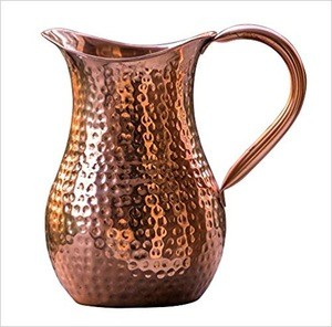 100 % Pure Handmade Copper Jug with Handle/Pure Copper Pitcher By Mhc