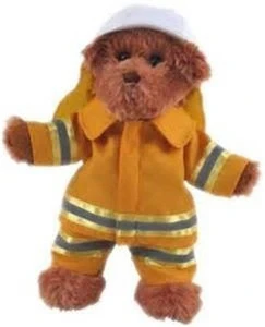 10inch handmade Plush teddy bear in fireman uniform