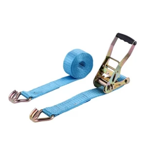 1.5" 3000kg 38mm Plastic Handle Ratchet Buckle Polyester Webbing Strap With 1.5 Inch Double J Hooks