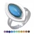 Import 17MM Acrylic Gemstone Mood Rings Adjustable Hematite Ring Mood Ring Stone Jewelry Bulk from China
