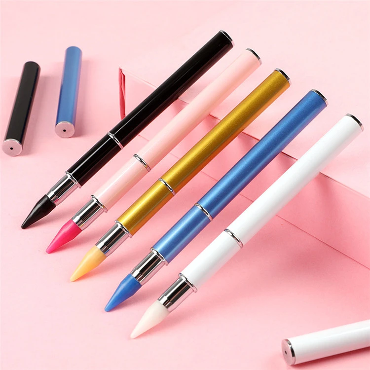 1Pcs 2021 New Double Head Nail Art Wax Dotting Pen Colorful White Black Gold Blue Pink Manicure Pen Dotting Nail Pen