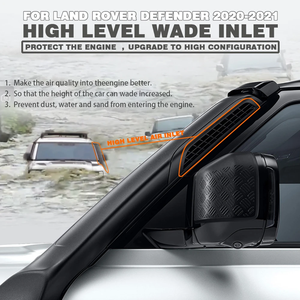 1Set Car ABS Plastic Air Intakes Parts Set Auto Snorkel Kit 2020 Land Rover Defender 110