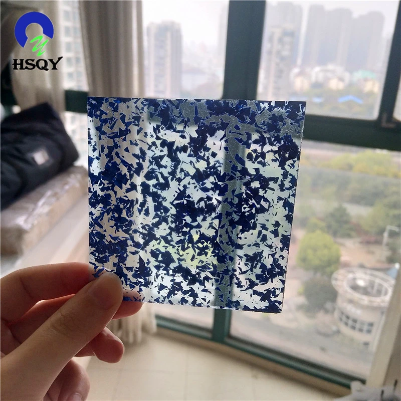 2-5 mm Transparent Decoration Different  Color Customized Size Cast Glitter Acrylic Sheets