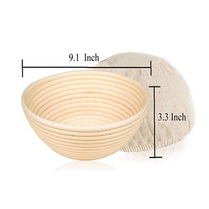 2 Set 9 Inch and 10 Inch Bread Proofing Baskets with cloth liner and Plastic Bread Lame Stainless steel Dough Scraper