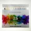 20 colors White barrel brush marker set, customized logo printed real nylon tip pen watercolor soft brush marker for art