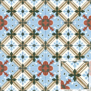 200x200mm  Decorative Handmade Moroccan Classical Encaustic  Floor Tile Ceramic  for Restaurant and Bar