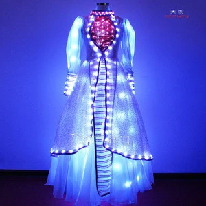 2015 dancing dresses ballroom, luminous costume for stage, light up suit