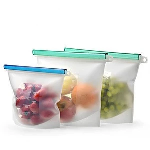 2018 amazon hot sales FDA reusable silicone food storage bag