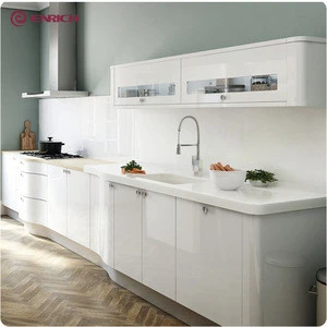 2019 home furniture self assemble high glossy simple looking kitchen cabinets