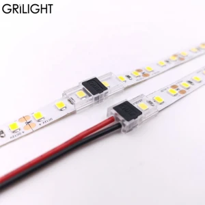 2020 beetle clip solderless 8mm 10mm 2pin small narrow Aluminium profile led strip connector for Aluminium channel