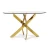 Import 2020 New design  tempered glass  stainless steel gold modern dining table from China