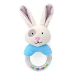 2020 New Soft Newborn Infant Crib Cartoon Rabbit Animal Hand Plush Rattle Ring Bell Grasp Toy For Kids