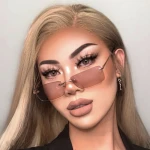 2020 Newest Rectangle Small Lens Sunglasses Metal Rimless Sun Glasses Personality Style Trendy Shade Sunglasses