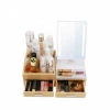 2020 Popular wooden cosmetic storage box, make up box organizer with Mirror