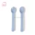 Import 2021 Reusable Mini Nordic BPA Free Eco Friendly Silicone Baby Food Feeding Spoon And Fork Cutlery Set Utensil Toddler Kids from China