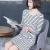 Import 2021 spring and summer new dress Korean version was thin in the long striped dress short-sleeved dress summer from China