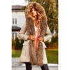 2021 women solid color style urban leisure lapel mid length thicken winter hooded coat