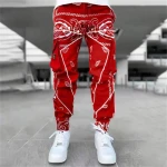 2021new arrival bandana stacked pants men casual cargo print men tights leggings trousers