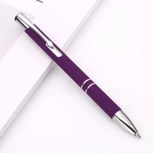 2024Gift Promotional Ball Pen Customized Logo Black White Slim Metal Body Twist Ballpoint Pen
