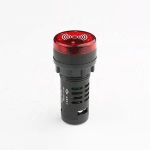 22mm 24vdc red color led light indicator light buzzer