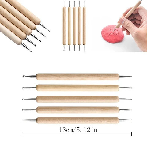 24-piece pottery tool set, clay sculpture carving knife, clay sponge pill stick, silicone DIY dot pen