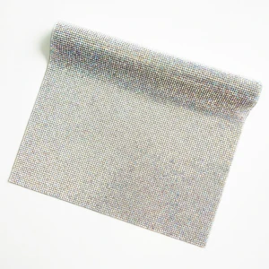 24 x 40 cm SS6.5 Good Quality Hot Fix Self Adhesive Heat Transfer Crystal AB Glass Rhinestone Sheet