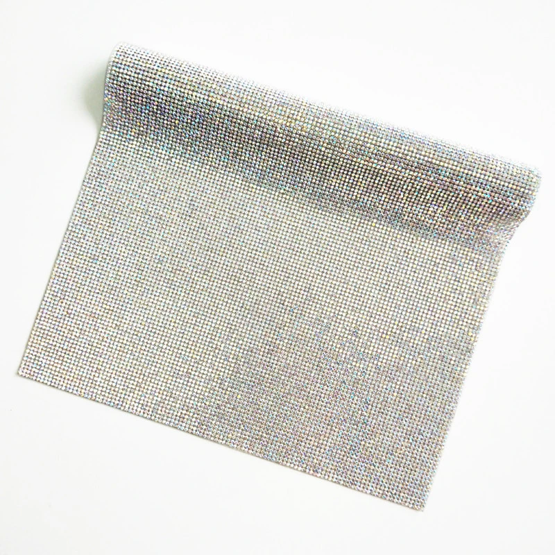 24 x 40 cm SS6.5 Good Quality Hot Fix Self Adhesive Heat Transfer Crystal AB Glass Rhinestone Sheet