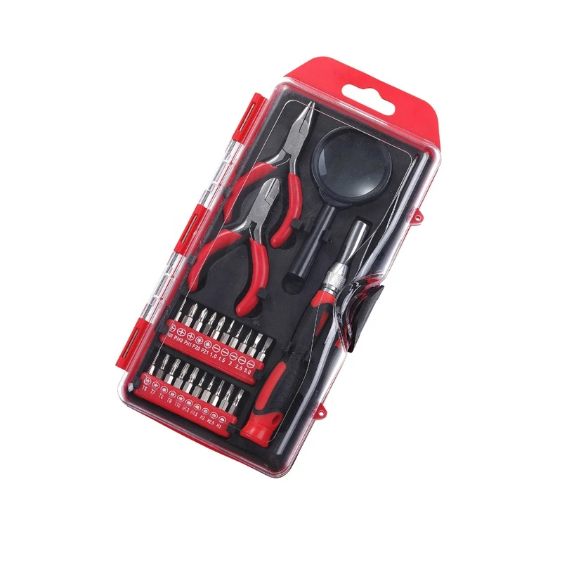 25pcs compact plastic box tool kit, DIY jewel making tool kit, mobile phone repairing too kit