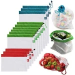 2700306 eco friendly reusable canvas string nylon cotton mesh produce bags for fruit vegetable toys storage