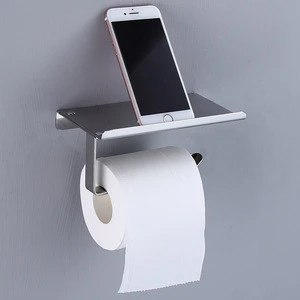304 Stainless Steel Bathroom Accessories Toilet Paper Holder With Shelf