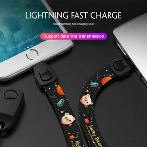 Safety USB Lanyard Printing Machine For Iphone, Fast Charging Short Cable For Iphone