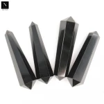 32x10mm Natural pencil pointed gemstone faceted healing crystal stone black onyx points