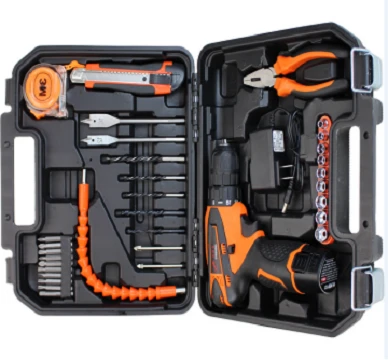 35-piece Multifunction power electric drill tools set Equipped with 12V lithium battery screwdriver electric drill