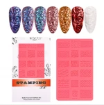 3D Silicon Mat Art Stamper Manicure Tool Nail Stamping Plate Embossed Template Crystal Soft Gel Glue Powder