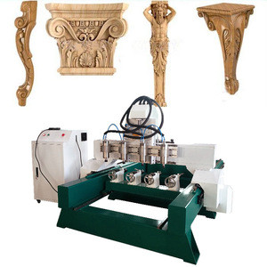 4 axis cnc wood lathe machine 3d carve machine center for classic/ antique furniture legs, decorations, statues and artcrafts