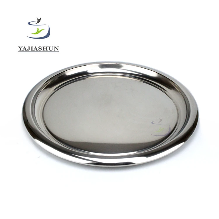 45cm Factory wholesale mirror polishing stainless steel tray round dish /platters