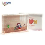 4x6 Glitter Liquid Photo Frame Christmas Clear Plastic Acrylic Floating Sparkle Water Picture Frame