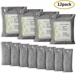 5 Pack Large 200g Bag Activated Bamboo Charcoal All Natural Air Freshener Eco Friendly Odor Eliminator and Moisture Absorber