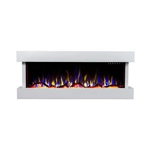 50 Inch Modern Look Wall Mounted Decorative Electric Fireplace with MDF Frame