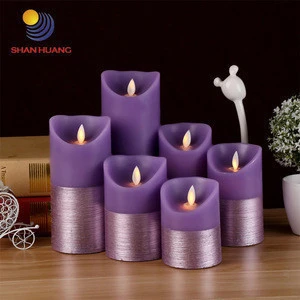 500 hours Flameless Flickering Pillar dancing flame led light color candle