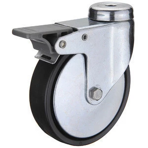 51 series bolt hole double brake caster pp wheel, plastic wheel, light duty castor with brake