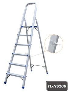6 steps Home use Aluminium folding step ladder with platform TL- NS106